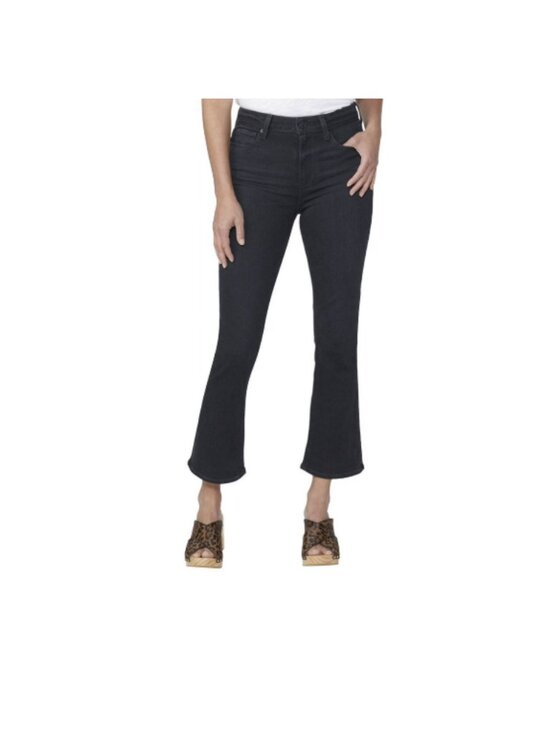 PAIGE Denim - Paige Colette Crop Flare Jeans Size 27 Mid Rise Charcoal Black Denim Stretch